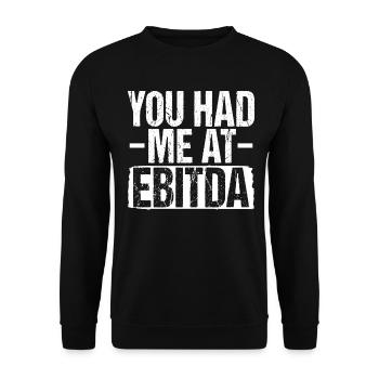 You Had Me At Ebitda Funny CPA Accounting - Unisex Sweatshirt - black - Front - Alina (178cm) & Michal (187cm)