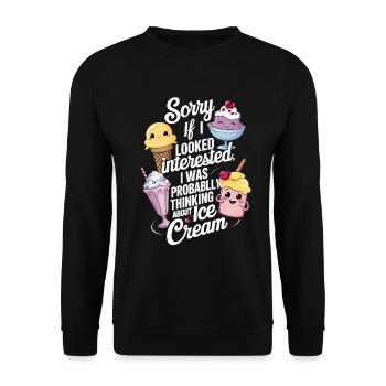 Je pensais probablement à Frozen Cream Funny - Sweat-shirt Unisexe - noir - Devant - Alina (178cm) & Michal (187cm)