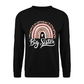 Big Sister Boho Rainbow Funny Sister Older - Unisex Sweatshirt - black - Front - Alina (178cm) & Michal (187cm)