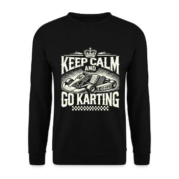 Restez calme et faites du kart - Sweat-shirt Unisexe - noir - Devant - Alina (178cm) & Michal (187cm)
