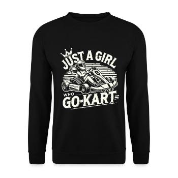 Une fille qui aime l’aventure en karting - Sweat-shirt Unisexe - noir - Devant - Alina (178cm) & Michal (187cm)