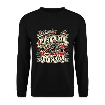 Garçon aimant les courses de karting - Sweat-shirt Unisexe - noir - Devant - Alina (178cm) & Michal (187cm)