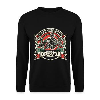 Go-Kart Driver Rétro Dicton Design - Sweat-shirt Unisexe - noir - Devant - Alina (178cm) & Michal (187cm)