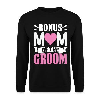 Bonus Mom Of The Groom Funny Stepmom Extra Mom - Unisex Sweatshirt - black - Front - Alina (178cm) & Michal (187cm)