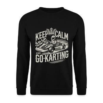 Restez calme et faites du karting - Sweat-shirt Unisexe - noir - Devant - Alina (178cm) & Michal (187cm)