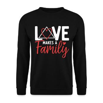 L’amour rend une famille drôle Adoption Placement en famille d’accueil - Sweat-shirt Unisexe - noir - Devant - Alina (178cm) & Michal (187cm)
