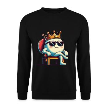 Dessin animé drôle balle de tennis de table roi - Sweat-shirt Unisexe - noir - Devant - Alina (178cm) & Michal (187cm)