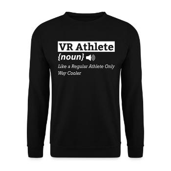 VR Athlet Lustig Virtual Reality Online Gaming - Unisex Pullover - Schwarz - Vorne - Alina (178cm) & Michal (187cm)