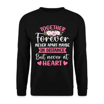 Ensemble pour toujours Jamais séparé Couple drôle - Sweat-shirt Unisexe - noir - Devant - Alina (178cm) & Michal (187cm)