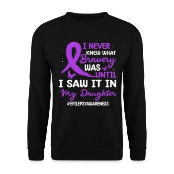 I Never Knew What Bravery Was Purple Ribbon - Unisex Sweatshirt - black - Front - Alina (178cm) & Michal (187cm)