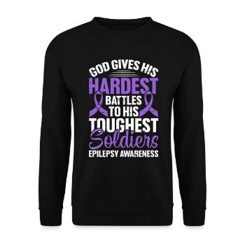 Dieu donne un ruban violet à ses batailles les plus difficiles - Sweat-shirt Unisexe - noir - Devant - Alina (178cm) & Michal (187cm)