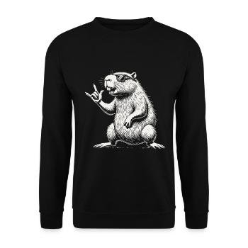 Fun Heavy Metal Festival Capybara - Sweat-shirt Unisexe - noir - Devant - Alina (178cm) & Michal (187cm)