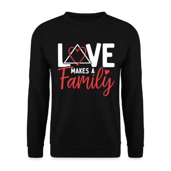 L’amour rend une famille drôle Adoption Placement en famille d’accueil - Sweat-shirt Unisexe - noir - Devant - Alina (178cm) & Michal (187cm)