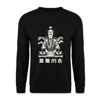 DJ Samouraï Musique Rétro Streetwear Graffiti - Sweat-shirt Unisexe - noir - Devant - Alina (178cm) & Michal (187cm)