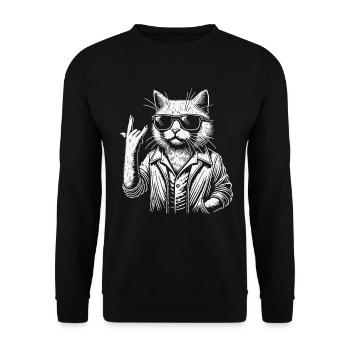 Funny Cat Heavy Metal Festival - Sweat-shirt Unisexe - noir - Devant - Alina (178cm) & Michal (187cm)