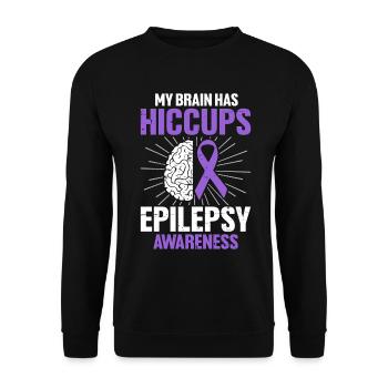 Mein Gehirn Hat Schluckauf Lila Band Lustige Epilepsie - Unisex Pullover - Schwarz - Vorne - Alina (178cm) & Michal (187cm)
