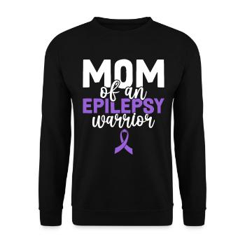 Mom Of An Epilepsy Warrior Purple Ribbon Epilepsy - Unisex Sweatshirt - black - Front - Alina (178cm) & Michal (187cm)
