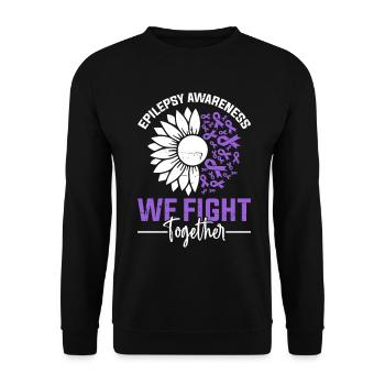 We Fight Together Purple Ribbon Nervous System - Unisex Sweatshirt - black - Front - Alina (178cm) & Michal (187cm)