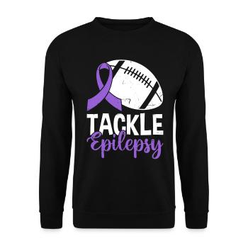 Tackle Epilepsie Volleyball Lila Band Nervös - Unisex Pullover - Schwarz - Vorne - Alina (178cm) & Michal (187cm)