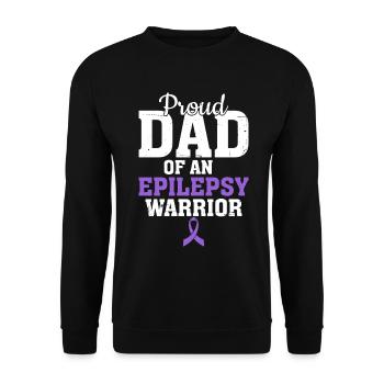 Proud Dad of An Epilepsy Warrior Purple Epilepsy - Unisex Sweatshirt - black - Front - Alina (178cm) & Michal (187cm)
