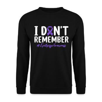 Je ne me souviens pas de l’épilepsie à ruban violet drôle - Sweat-shirt Unisexe - noir - Devant - Alina (178cm) & Michal (187cm)