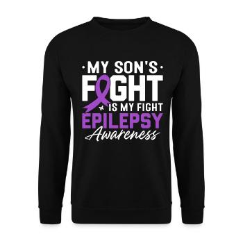 Der Kampf meiner Söhne ist Lila Band Epilepsie - Unisex Pullover - Schwarz - Vorne - Alina (178cm) & Michal (187cm)