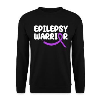 Epilepsie Krieger Purple Ribbon Nervensystem - Unisex Pullover - Schwarz - Vorne - Alina (178cm) & Michal (187cm)