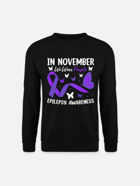 Im November tragen wir Purple Epilepsy Awareness - Unisex Pullover - Schwarz