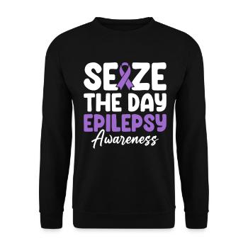 Seize The Day Purple Ribbon Nervous System - Unisex Sweatshirt - black - Front - Alina (178cm) & Michal (187cm)
