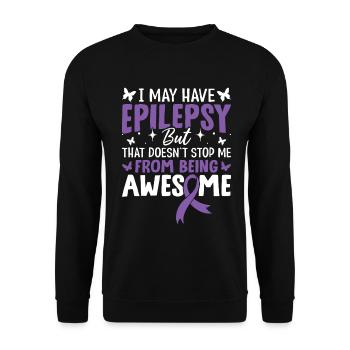 Ich habe möglicherweise Epilepsie, Purple Ribbon Nervensystem - Unisex Pullover - Schwarz - Vorne - Alina (178cm) & Michal (187cm)