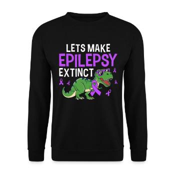 Lasst uns den Epilepsie ausgestorbenen lustigen Dinosaurier machen - Unisex Pullover - Schwarz - Vorne - Alina (178cm) & Michal (187cm)