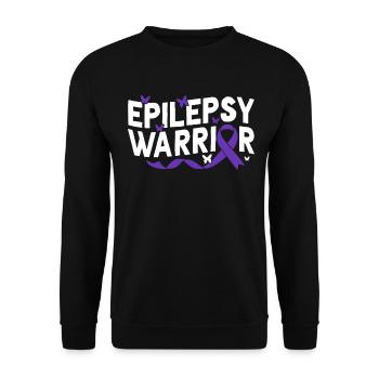 Epilepsy Warrior Nervous System Purple Ribbon - Unisex Sweatshirt - black - Front - Alina (178cm) & Michal (187cm)