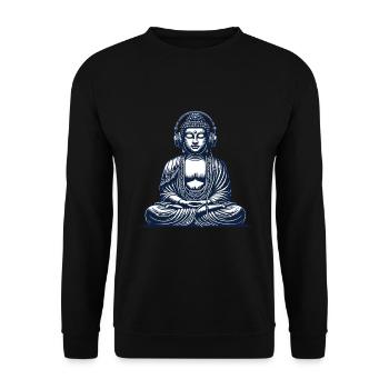 Musique Méditation Bouddha Tenue streetwear - Sweat-shirt Unisexe - noir - Devant - Alina (178cm) & Michal (187cm)
