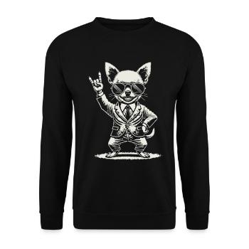 Musique rock Funny Heavy Metal Chihuahua Concert - Sweat-shirt Unisexe - noir - Devant - Alina (178cm) & Michal (187cm)