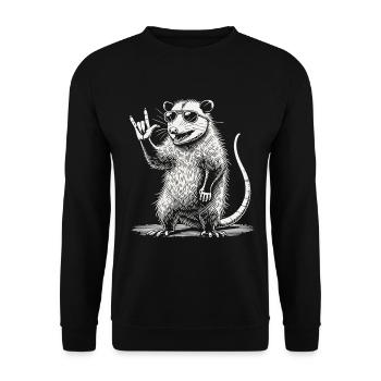 Opossum Rock Music Festival Rétro Heavy Metal - Sweat-shirt Unisexe - noir - Devant - Alina (178cm) & Michal (187cm)