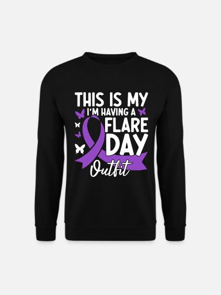 This Is My Im Having A Flare Day Purple Ribbon - Unisex Sweatshirt - black