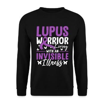 Leben mit einer unsichtbaren Krankheit Lila SLE Lupus - Unisex Pullover - Schwarz - Vorne - Alina (178cm) & Michal (187cm)
