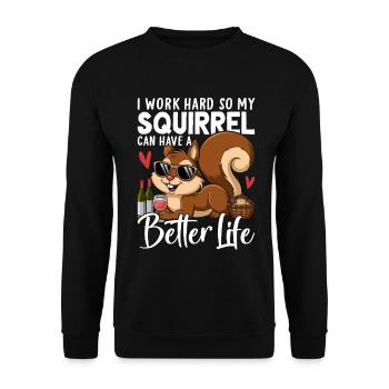 Funny Squirrel Pet Rodent Woodland Animal - Unisex Sweatshirt - black - Front - Alina (178cm) & Michal (187cm)