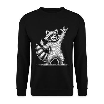 Funny Raccoon Heavy Metal Festival - Sweat-shirt Unisexe - noir - Devant - Alina (178cm) & Michal (187cm)
