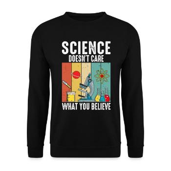 Science Doesn't Care What You Believe Retro - Unisex Sweatshirt - black - Front - Alina (178cm) & Michal (187cm)