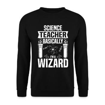 En gros, je suis un sorcier drôle de professeur de sciences - Sweat-shirt Unisexe - noir - Devant - Alina (178cm) & Michal (187cm)