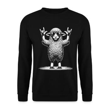 Rock Musik Heavy Metal Festival Schaf Konzert - Unisex Pullover - Schwarz - Vorne - Alina (178cm) & Michal (187cm)