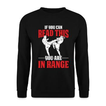 If You Can Read This You Are In Range Mixed - Unisex Sweatshirt - black - Front - Alina (178cm) & Michal (187cm)