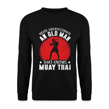 Vieil homme Muay Thai Drôle MMA Art de huit membres - Sweat-shirt Unisexe - noir - Devant - Alina (178cm) & Michal (187cm)