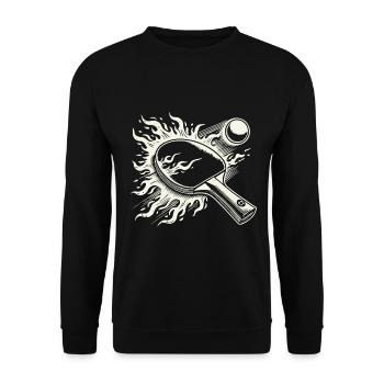 Raquettes de tennis de table Flammes Jeu de tennis de table - Sweat-shirt Unisexe - noir - Devant - Alina (178cm) & Michal (187cm)