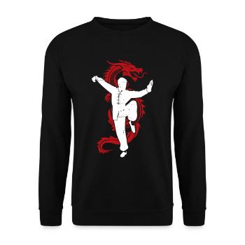 Drôle Kung Fu Combat Sport de combat Chinois - Sweat-shirt Unisexe - noir - Devant - Alina (178cm) & Michal (187cm)