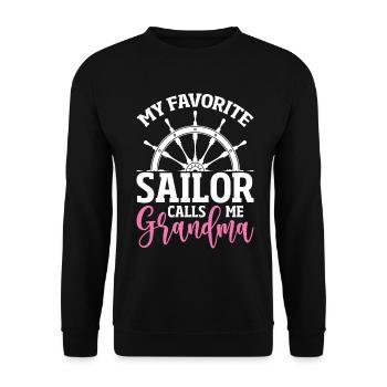Mon marin préféré m’appelle mamie drôle de voile - Sweat-shirt Unisexe - noir - Devant - Alina (178cm) & Michal (187cm)