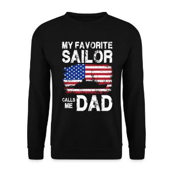 My Favorite Sailor Calls Me Dad Funny Cruiser - Unisex Sweatshirt - black - Front - Alina (178cm) & Michal (187cm)