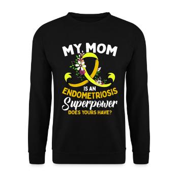 Sensibilisation à l’endométriose Maman drôle Ruban jaune - Sweat-shirt Unisexe - noir - Devant - Alina (178cm) & Michal (187cm)