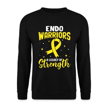 Endo Warrior Ruban Jaune Endométriose Pelvienne - Sweat-shirt Unisexe - noir - Devant - Alina (178cm) & Michal (187cm)